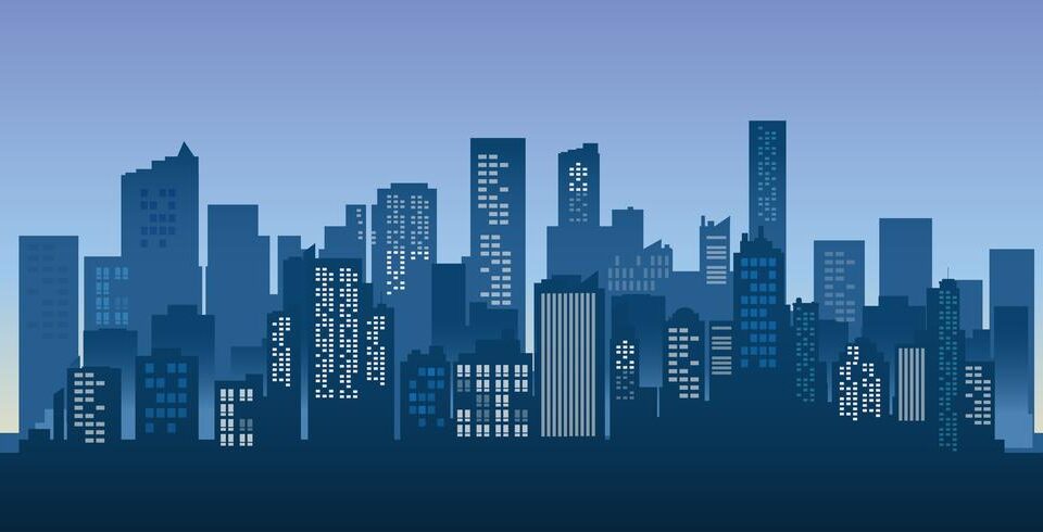 buildings silhouette cityscape background modern architecture urban city landscape vector